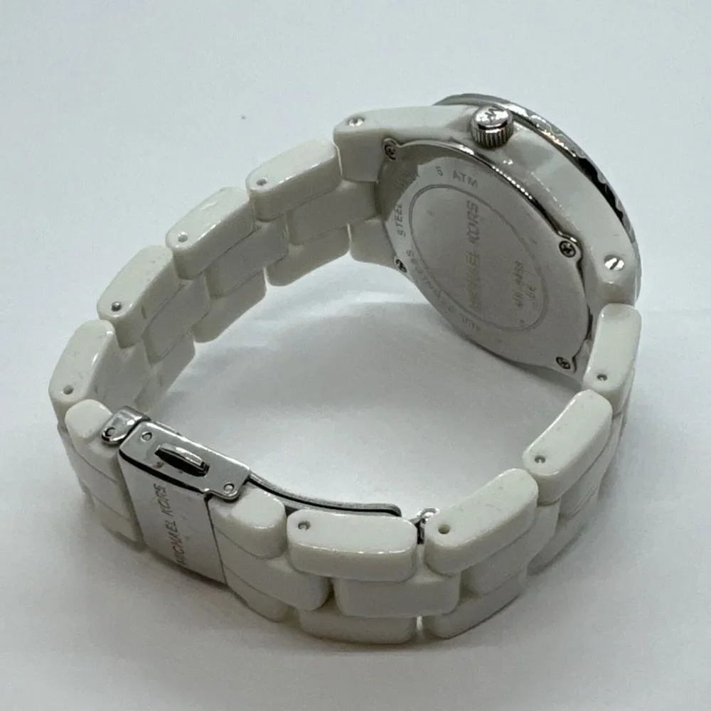 Michael Kors MK5458 Women's White Acrylic Analog Dial Quartz Wrist Watch JNA294